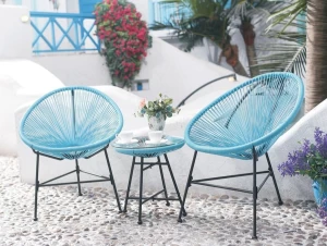 OUTDOOR FURNITURE PATIO RELEXING RATTAN CHAIR TABLE SET LS-R-419K