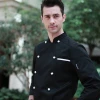 Black French Chef Coat Uniform For Restaurant- Arles