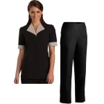 Wholesales Women's Salon and Spa Tunic Shirt Hotel Housekeeping Maid Waiter Staff Cleaner Uniform Top