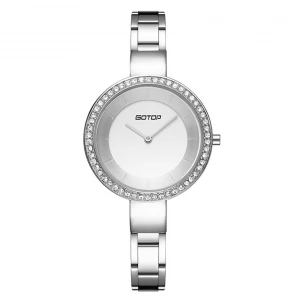 POLISHED SILVER FINISH STAINLESS STEEL WOMEN'S WATCH MANUFACTURER