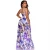 Import 032201 Wholesale Summer New Chest Wrap Spaghetti-Strap Floral Print See-Through Wide Hem Long Dress from China