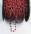 Import Coral Red Crystal 3 MM Wire Wrapped Rosary Style Chain from India