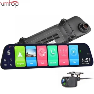Zimtop 12inch 1080p 4G Rearview Mirror Car Camera WiFi ADAS Android 8.1Touch DVR