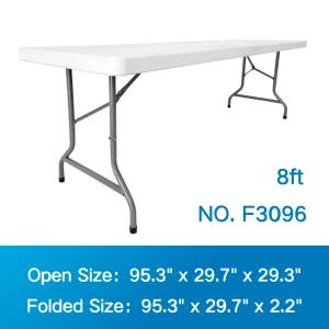 8-Foot White Plastic Folding Table