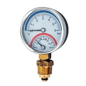 80MM BOTTOM MOUNTING THERMO-MANOMETER WITH BACK STEEL CASE OKT-83