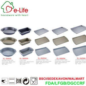 0.6MM CARBON STEEL MARBLE COATED BAKEWARE SET WITH ROUND,SQUARE,MUFFIN,SHEET AND ROASTER DESIGN
