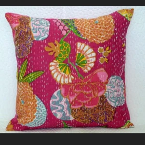 Indian decorative pillows kantha cushion cover home Decor 16x16inch