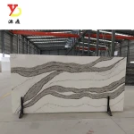 Artificial Quartz Slab Calacatta White Quartz Stone For Kitchen Countertop