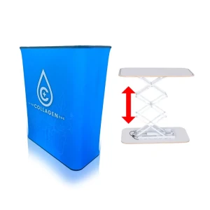 Share to LED Trade Show Display Table Rectangle Pop Up Counter Foldable Trade Show Counter Desk Pop Up Booth Table Wit