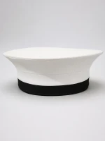 White Traditional Muslim Prayer Cap (Topi) with Black Band | Premium Islamic Headwear for Men