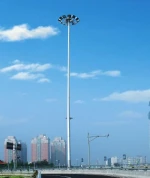 Cheap Wholesale IP66 Rated High Mast Lighting Iron Pole with LED Lights for Road Use