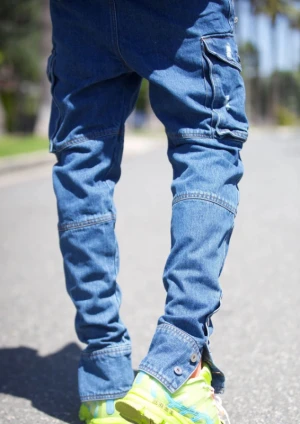 2022 cargo pants stacked fashion denim men trousers ripped man's jeans