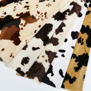 100% polyester animal printing fabric/animal skin design printed velvet