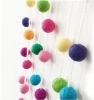 100% Wool Roving Pom Pom Garland 35 Balls 20mm Colorful