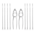10Pcs Seafood Tools Crab Crackers Nut Cracker Forks Set Opener Shellfish Lobster Leg Sheller Knife Kitchen Accessories