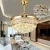 Import 110 volts remote controlled ceiling fan with light fancy pendant lights ceiling fan chandelier combo lighting remote control from China
