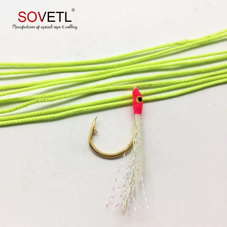 1/20&quot; uhmwpe luminous rope assist line for fishing hook