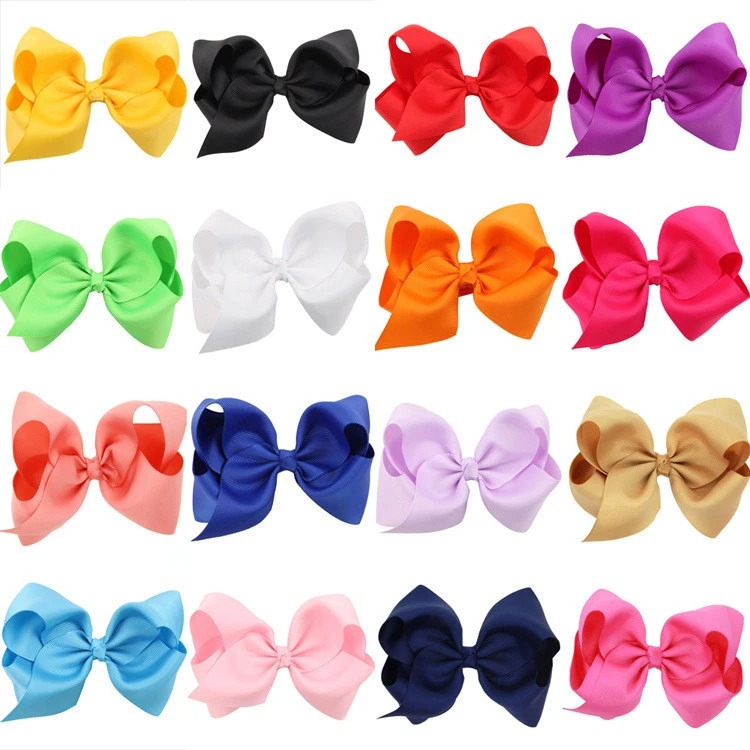 12CM solid color girls kids hair clips custom knotted decoration barrette accessories wholesale