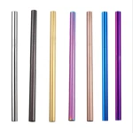 1.2mm Milkshake Bubble Tea Straws Metal, Eco-Friendly Stainless Steel Straws