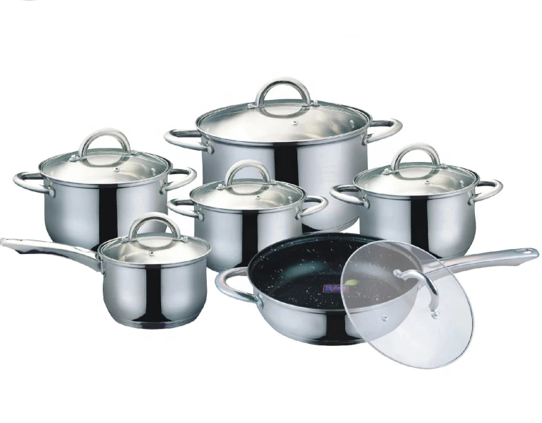 12pcs new design stainless steel cookware set made in China