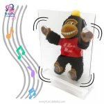 12" Fashion Fabric Singing And Dancing Car Accessories Interior Decoration Plush Gorilla Toy DJ