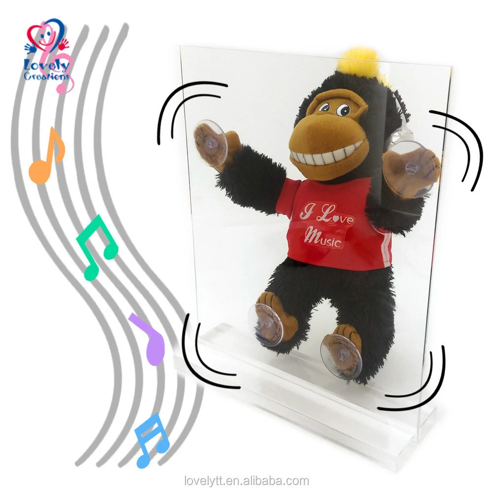 12&quot; Fashion Fabric Singing And Dancing Car Accessories Interior Decoration Plush Gorilla Toy DJ