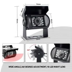 12v 24V truck bus backup reversing camera with18pcs lights, truck bus backup camera