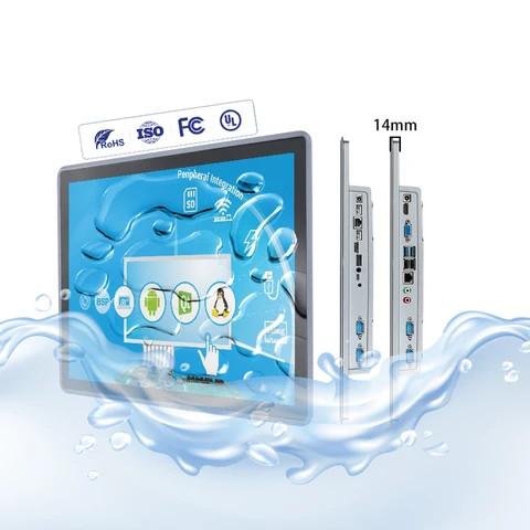 13.3 15.6 Inch Industrial Fanless Touch Screen Android Panel PC Embedded One PC with Capacitive Touch 10 Points RK3288 CPU