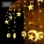 Import 138 LED Romantic Window Curtain  Moon Star Curtain String Lighting with 8 Flashing Modes Decoration for Christmas Decoration from China
