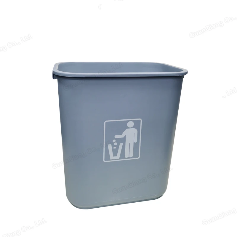 13L Household hotel  kitchen fire retardant plastic recycling garbage container black trash can cabinet waste bin
