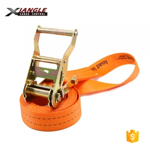 1.5 38mm polyester ratchet straps cargo lashing tie downs without hooks