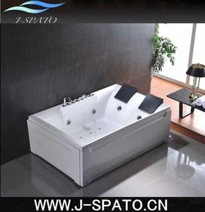 1850MM Big Size 2 Person Whirlpool Massage Bathtub With Pillows And LED Underwater Lights