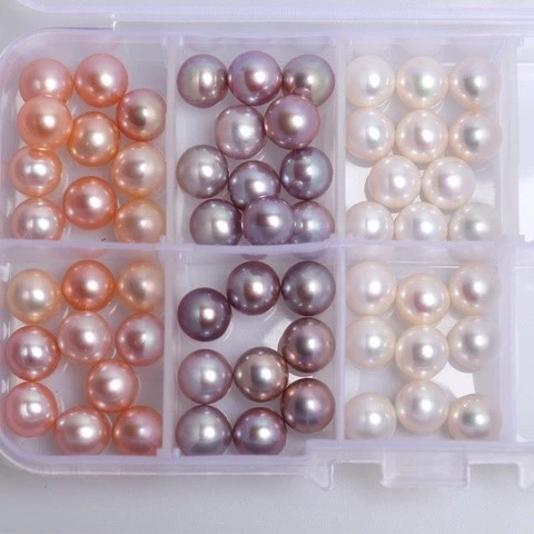 2-11mm zhuji cultured Freshwater Pearl high quality half Hole Freshwater Pearls round loose pearl beads