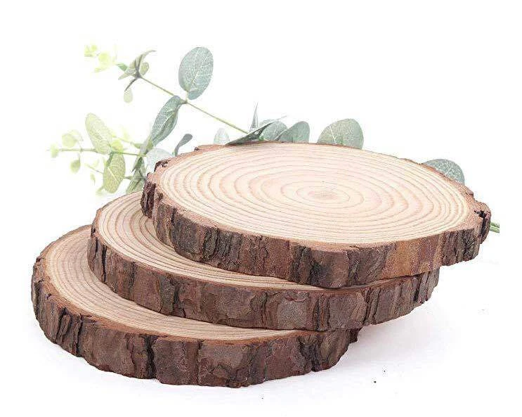 20 Pcs 3.5-4 inch Craft Wood kit Circles Crafts Wedding Decoration DIY Crafts Unfinished Natural Wood Slices