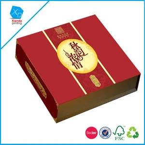 2015 Wholesale professional printed top quality box packaging design for mooncake from dongguan