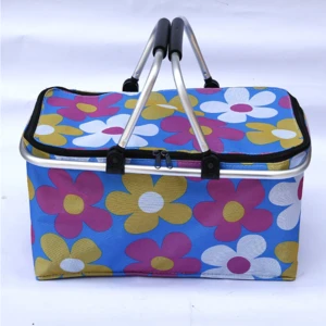 2016 new arrived collapsible cooler bag tote foldable picnic basket