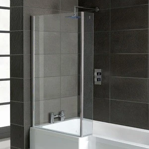 2016 Universal over bath glass shower screen, l shaped shower bath