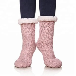2018 New China Custom Sock Manufacturer Round Toe Thigh High Heated Ski Thick Resistance Wool Glitter Boot Custom Sock