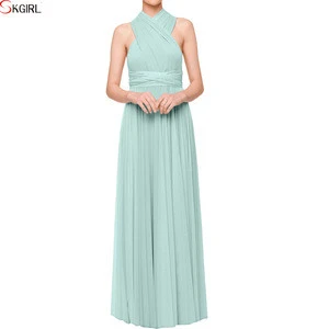 2019 Elegant convertible multiway tulle wedding party gown long bridesmaid dresses for women