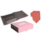 2019 Luxury Black  Rigid Paper Packaging Printed Foldable magnet Cardboard Flat pack Gift Box for mens tie