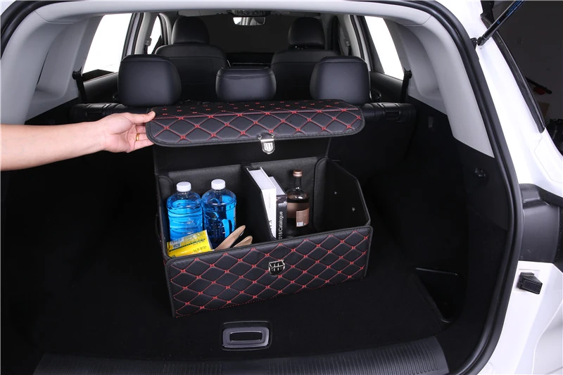 2020 CROWNFUR car organizer storage leather box trunk box in car trunk car accessories interior