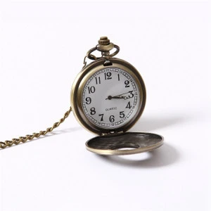 2020 Wholesale Custom Engraved Black Old Vintage Skeleton Automatic Mechanical Men Pocket Watch With Chain