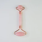 2021 Best Selling Jade Roller pink Facial Slimming pink Quartz Natural Jade Roller Guasha Massage