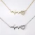 Import 2021 Fashion Custom Oem Jewellery Heartbeat Design 18K Yellow Gold Plated Necklace Jewelry With Cubic Zircon from China