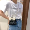 2021 Fashion design pu leather pearl mini handbag cute bowknot girl quilted shoulder bag mini purses and handbags