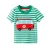 Import 2021 Kids Boys T-shirt Cartoon bus Tops Cute Baby Cotton Tees Summer Clothes Children Costume Toddler striped T Shirt from China