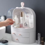 2021 new style skin care cream lipstick cosmetic organizer desk makeup organizer with drawer cosmetic storage box