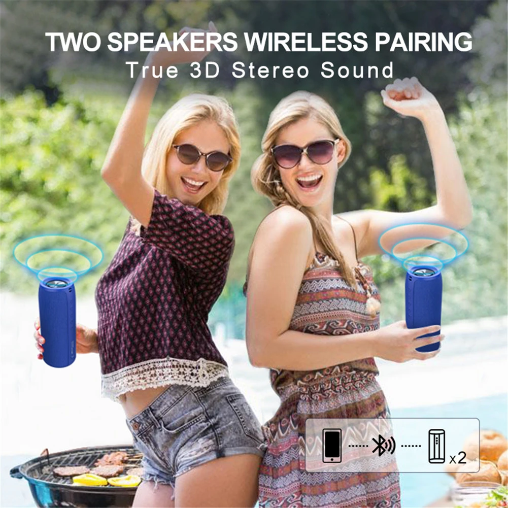 2021 Newest Portable Speaker with Bluetooth Waterproof Outdoor Bluetooth Speakers Music Speaker with AUX/ SD/ USB Slot