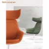 2022 Best Selling Conference Yellow Leather Arms Chairs Fixed Headrest Leisure Meeting Office Chairs