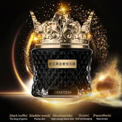 2023 Hot Sale Queen Black Gold Luxury Skin Care Cosmetics Moisturize Skin Facial Mask